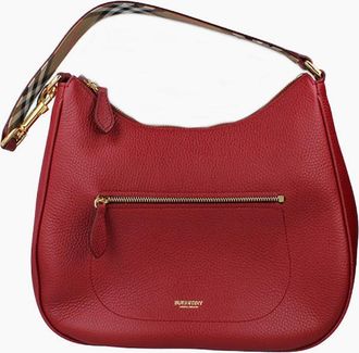 Burberry Womens Burberry Hobo Handbag - Antique Red