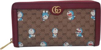 Gucci Brown Red Color Pvc Long Wallet (Bi-Fold) (Pre-Owned)