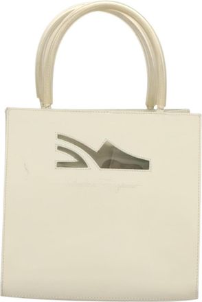 Ferragamo Vintage Handbag Patent Leather White Patent_Leather Handbag (Pre-Owned)