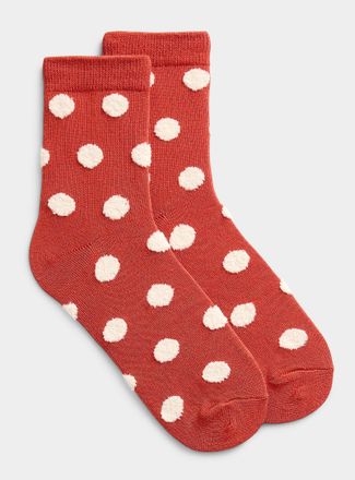 Simons Womens Plush large-dot socks