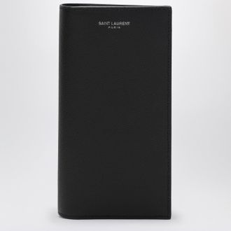 Saint Laurent Black Continental wallet in pebbled leather