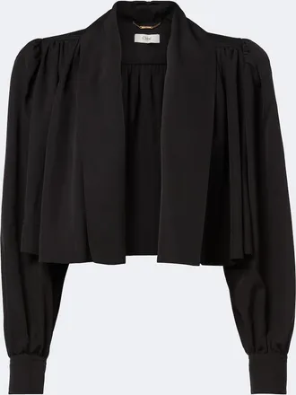 Chlo&eacute; Chlo&eacute; Gathered cropped faille jacket