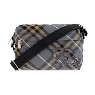 Burberry Shoulder Bags, male, Gray, Size: ONE SIZE Small Check Crossbody Bag