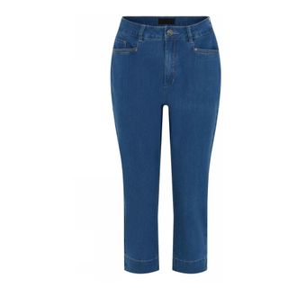 C.Ro Blue Denim Capri Shorts Vera Model - female - C.Ro - Cropped Jeans - Blue - L - Jeans