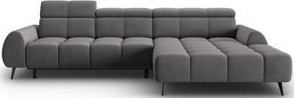 BLOOMINGLOFT Design Ecksofa Alyse mit Relaxfunktion - Samt Hellgrau