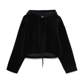Golden Goose Cropped hoodie met versierde logo - Dames - Sweatshirts & Hoodies - Blauw - Maat: XS Katoen