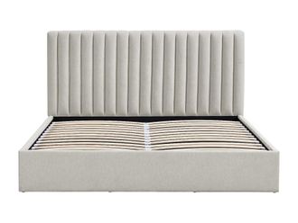 VENTE-UNIQUE.COM Cama con canap&eacute; abatible poli&eacute;ster gris claro 140 x 190 cm