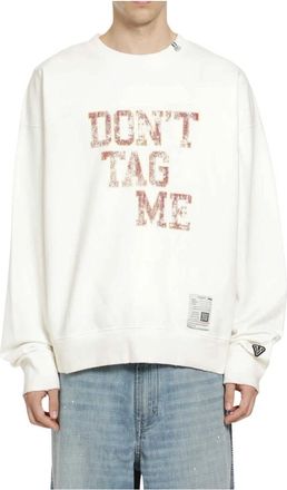 Miharayasuhiro Dont Tag Me Pullover - Heren - Sweatshirts - Wit - S - Katoen - Hoodies & sweatvesten