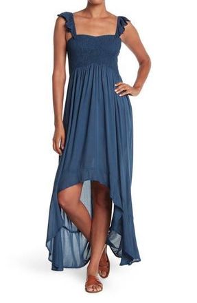 Boho Me Maxi Ruffle Cover-Up Dress in Midnight at Nordstrom Rack, Size X-Small