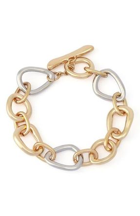Robert Lee Morris Link Toggle Bracelet in Two Tone Gold at Nordstrom