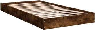vidaXL Estructura de cama sin colchón madera roble ahumado 100x200 cm Vidaxl