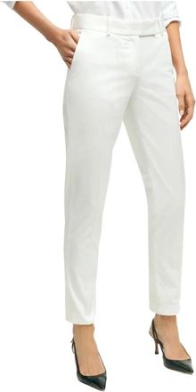 Brooks Brothers Stretch Cotton Advantage Chino Broeken - Dames - Chinos - Wit - S - Katoen - Broeken
