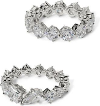 Nadri Lucia Set of 2 Mixed Cubic Zirconia Rings in Rhodium at Nordstrom, Size 8