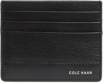 Cole Haan Bleecker Leather Card Case in Black at Nordstrom Rack