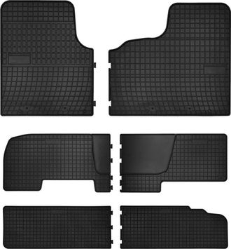 OEM Alfombrillas De Goma Para Coche: Furgoneta De Reparto Opel Vivaro Ii De 3 Filas (2014-2019) - Negras, A Medida
