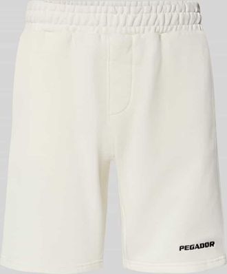 Pegador Shorts mit elastischem Bund und Logo-Stitching in Offwhite, Gr&ouml;&szlig;e XXL
