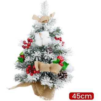 Trade Shop Trade Shop - Albero Di Natale Effetto Innevato Dim. 45 Cm Con Decori Pigne Fiocchetti Neve