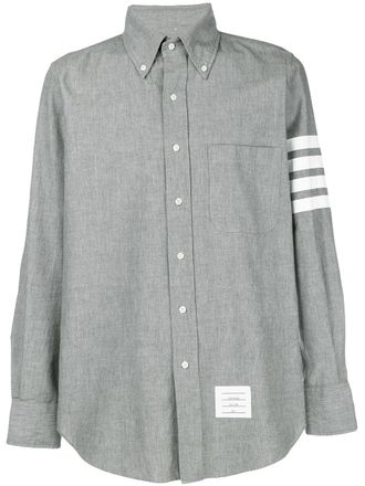 Thom Browne Chambray 4-Bar overhemd - Grijs