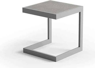 OEM Mesa Tumbona De Aluminio Gris Zumm De 40x40 Cm, Granada, Homms