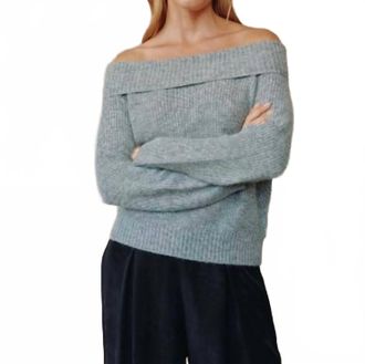 Bella Dahl Off Shoulder Sweater In Heather Grey