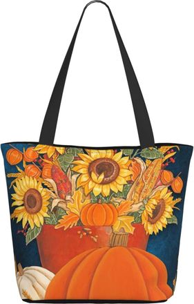 AOOEDM Pumpkin Sunflowers Autumn Ladies Shopping Bag 13x11x7in.The Perfect ValentineS Day Gift.It Is The Best ValentineS Day Gift For Mom, Daughter, Wife,Etc