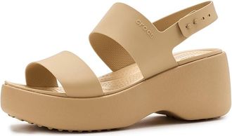 Crocs Brooklyn Sky Sandals, Wedge Sandals Womens Wedge Shoes Cashew : 10 M, Synthetic