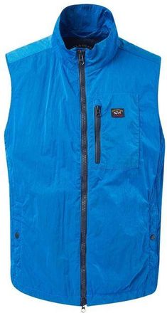 Paul & Shark Blue Nylon Sleeveless Mens Jacket