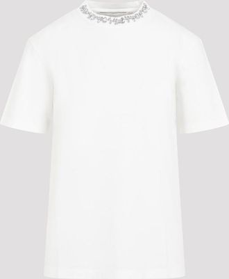 Golden Goose White Rhinestone-embellished Cotton T-shirt