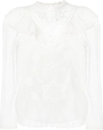 Twinset Blouses - Dames - Blouses - Wit - S - Katoen - Overhemden