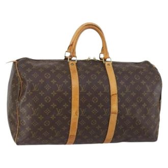 Louis Vuitton Pre-owned Weekend Bags, female, Brown, Size: ONE SIZE Pre-owned Canvas Weekend Bag