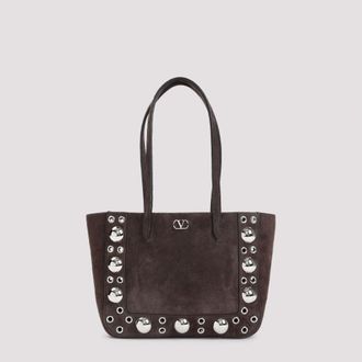 Valentino Garavani Brown eyelet-detailing tote