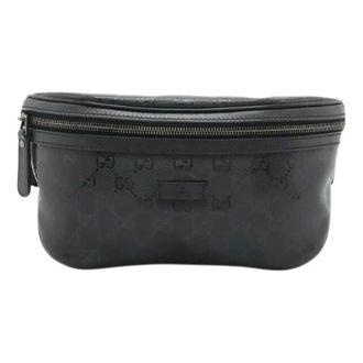 Gucci Pre-owned GG Imprime Coated Canvas Waist Bag - Dames - Pre-owned - Zwart - Maat: ONE Size Leer