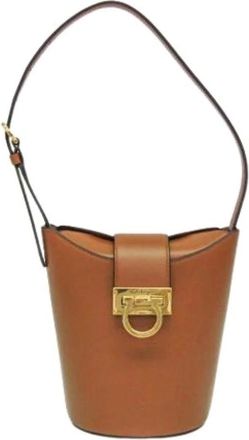 Ferragamo Pre-owned Bucket Bags, female, Brown, Size: ONE SIZE Pre-owned Trifoglio Bucket Dh-21 1194