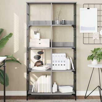 vidaXL Vidaxl - Libreria Grigio Sonoma 78,5x33x153 Cm In Legno Multistrato