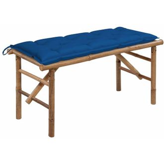vidaXL Vidaxl - Banco De Jard&iacute;n Plegable Con Coj&iacute;n Bamb&uacute; 118 Cm