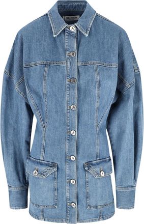 The Attico Mini Denim Dress - Light Blue