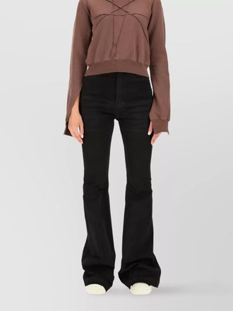 Rick Owens cropped crew neck frayed sweatshirt