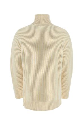 Jil Sander Mens Ivory Wool Sweater 106 Exterior: Maglieria