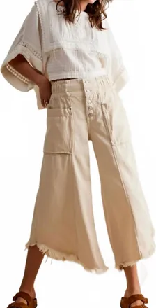 Free People Sun Setter Jeans - Plus In Light Beige