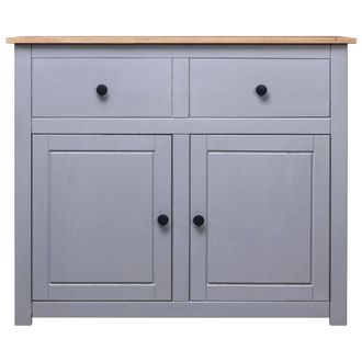 Berkfield Home Sideboard Grey 93x40x80 cm Solid Pinewood Panama Range | Size: 93 x 40 x 80 cm