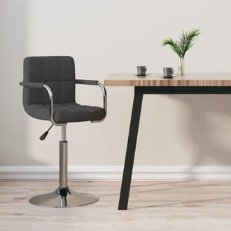 vidaXL Taburete De Cocina Tela Gris Oscuro Vidaxl