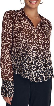 Bella Dahl Ombré Leopard Print Button-Up Shirt in Ombre Leopard Print at Nordstrom, Size X-Small