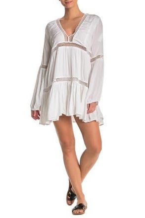 Boho Me Crochet Croched Inset Cover-Up Dress in White at Nordstrom Rack, Size Medium