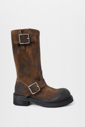 Ann Demeulemeester Sarith Engineer Biker Boots With Buckles (2601 w A40 Lt194 D0028)