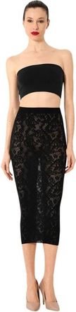 Wolford Graphic Rose Pattern Pencil Skirt - female - Wolford - Pencil Skirts - Black - S - Skirts