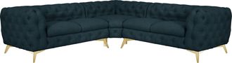 HOME AFFAIRE Chesterfield-Sofa »Ecksofa GLYNIS L-Form mit Wellenunterfederung, Masse B/T/H 264/264/75cm« aufwändige Knopfheftung, moderne Chesterfield Optik, Fussf