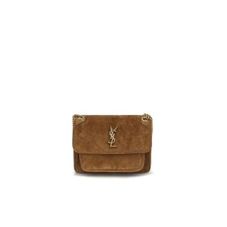 Saint Laurent LouLou Matelass&eacute; Schoudertas - Dames - Tassen - Bruin - Maat: ONE Size Su&egrave;de