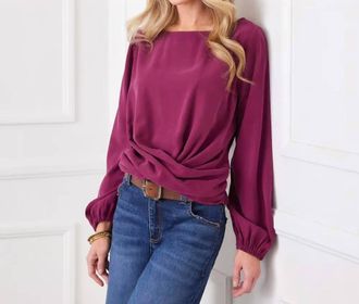 Karen Kane Boatneck Top In Wine