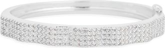 Nordstrom Rack Wavy Cubic Zirconia Hinge Bracelet in Clear- Silver at Nordstrom Rack