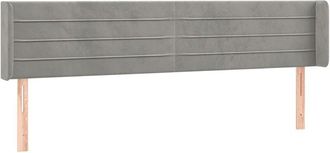 vidaXL Cabecero De Terciopelo Gris Claro 203x16x78/88 Cm Vidaxl